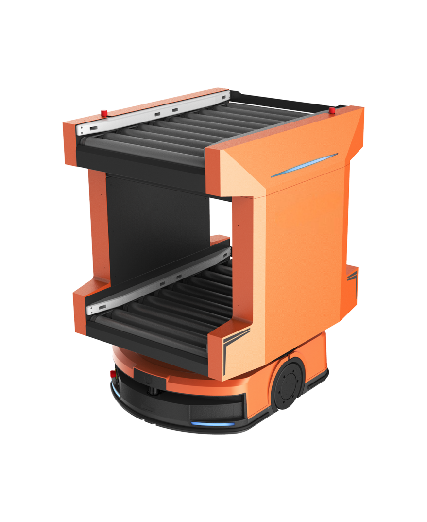 雙層雙列四工位輥筒AGV小車